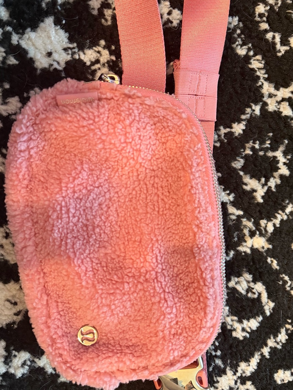 lululemon athletica Pink Fuzzy Crossbody Belt Bag
